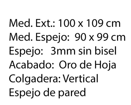 Espejo Tame oro
